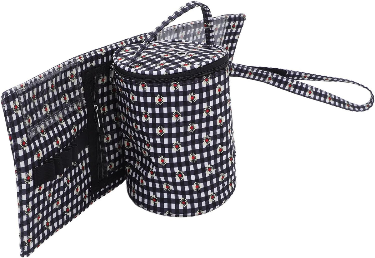 Crochet Hook Organizer Case, with Handle Detachable Yarn Storage Roll