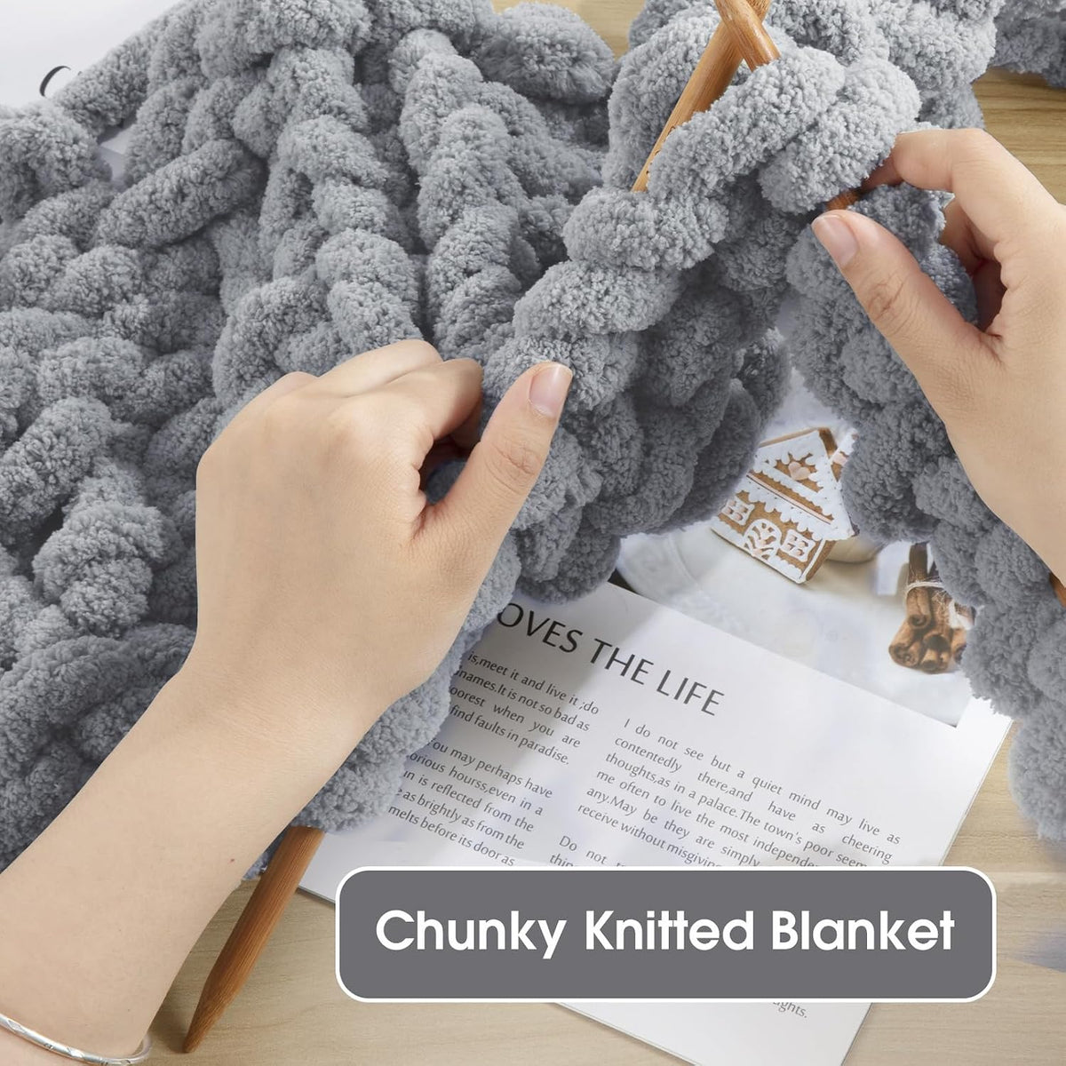 MABOZOO Assorted Chunky Yarn for Hand Knitting 8 Pack, Fluffy Jumbo