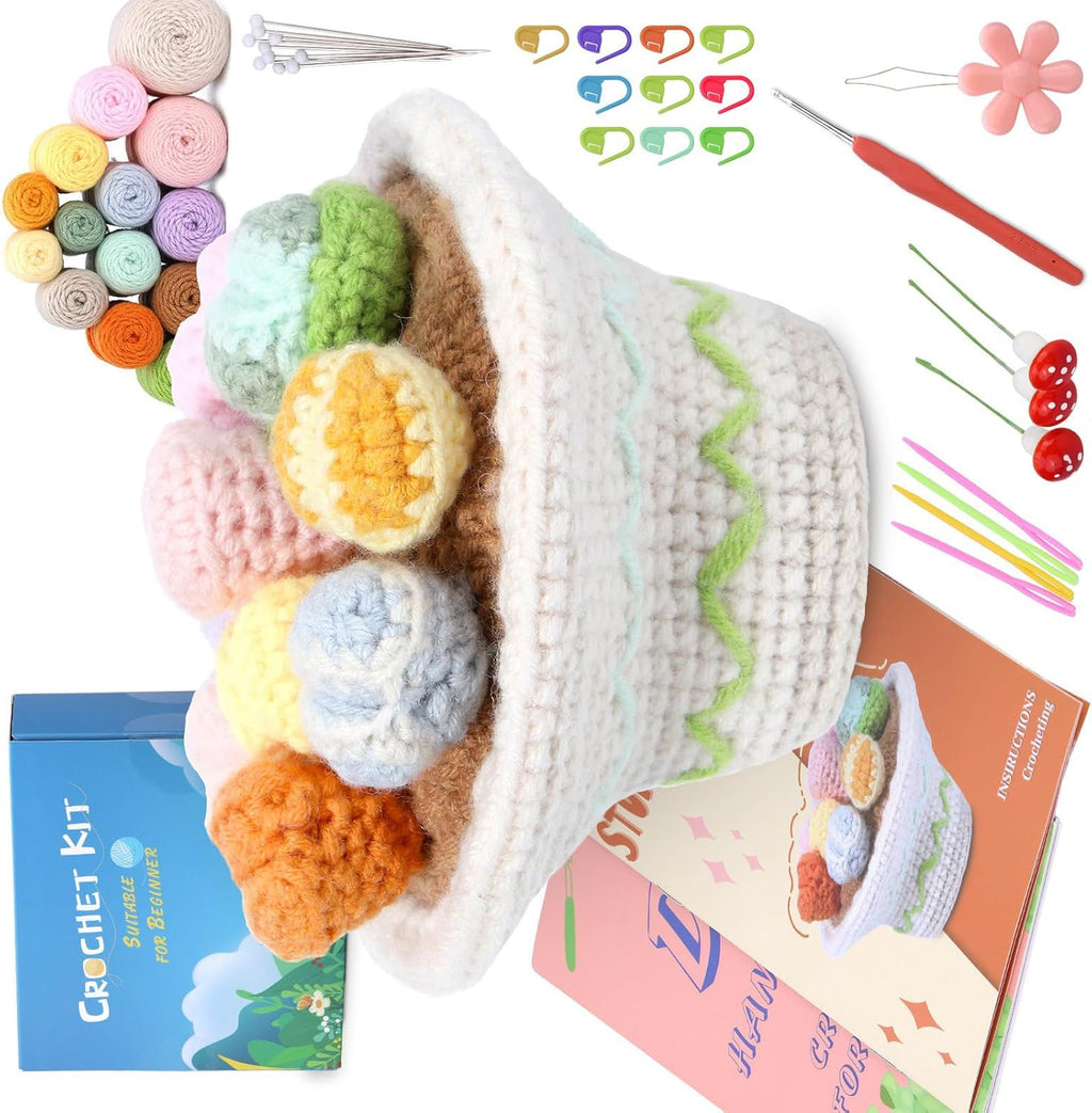 SHYYOULQE Succulents Plant Set Beginner Crochet Knitting Supplies