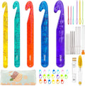 BsHooker 43Pcs Crochet Hooks Set,Plastic Crystal Crochet Hook with