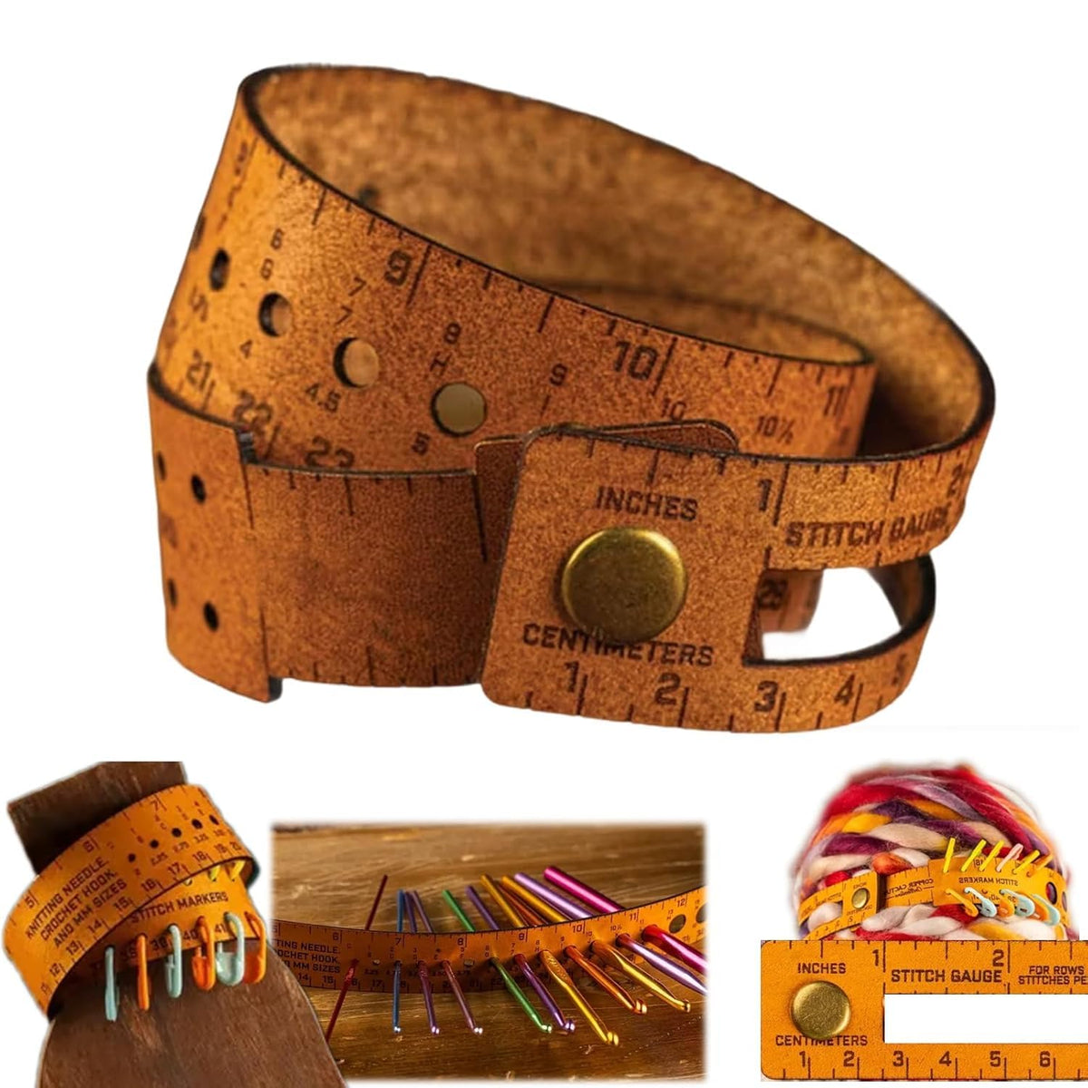 7-Function Stitch Counter Wrist Wrap, Multifunctional Leather