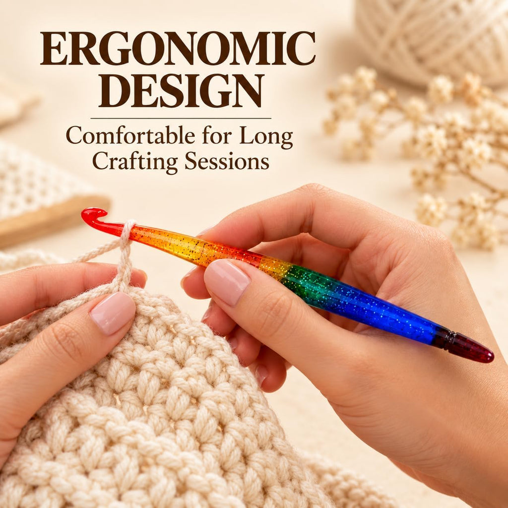 Ommi Ergonomic Handle Crochet Hooks | Handcrafted 7’’ Crochet Hook