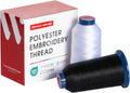 Poolin Embroidery Thread 1 Black & 1 White 4000M