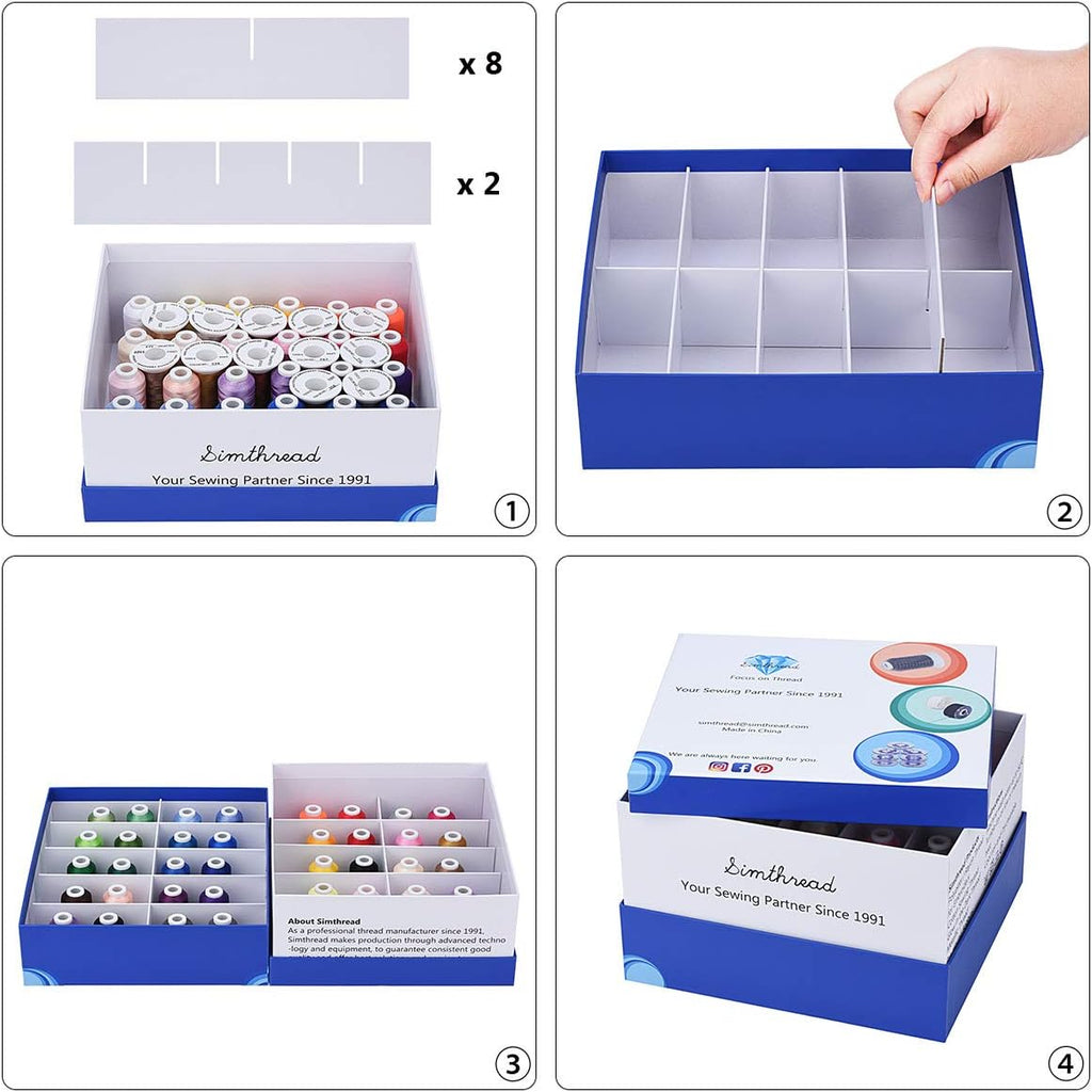 Simthread Embroidery Thread and Tear Away Stabilizers Gift Box - 42
