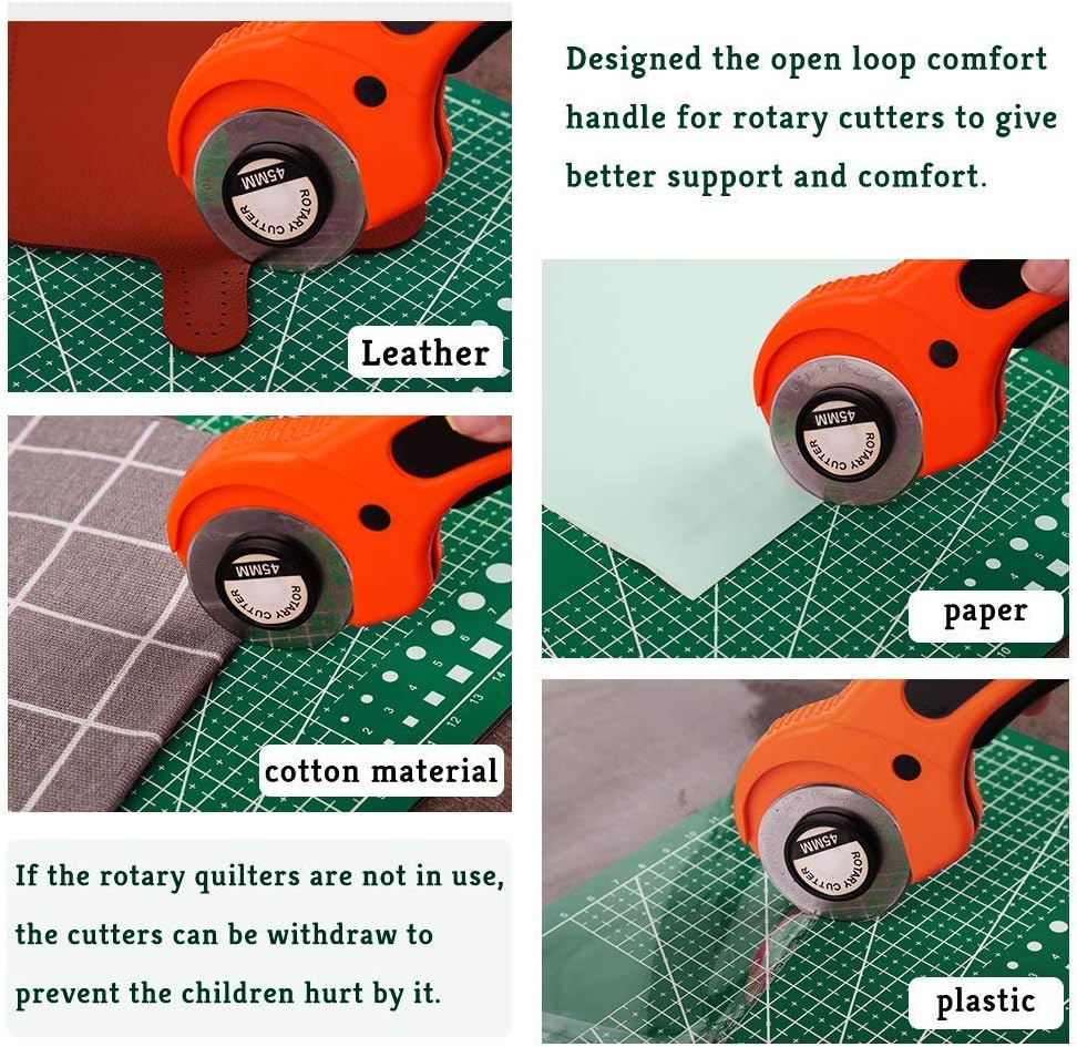 Rotary Cutter, Professional 45mm Rotary Fabric Cutter, Rotary Cutter