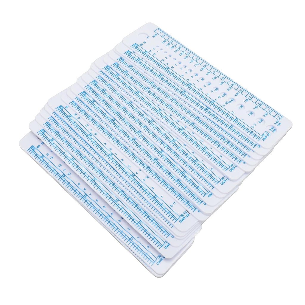 AYNEFY Knitting Needle Gauge Ruler Knitting Tools Needle Sizer