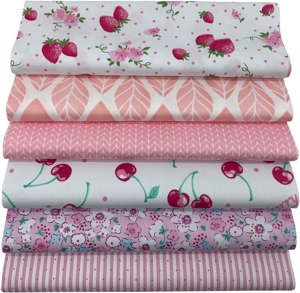6Pcs Cotton Fabric Squares 20x20 Inch (50x50cm) Pre-Cut Quilt Squares