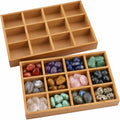 2 Pack Wooden Sorting Trays, 12-Compartment Organizer Boxes