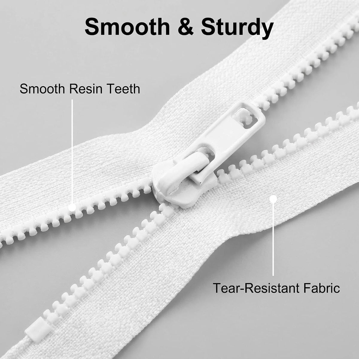 Sawoake 2PCS #5 22 Inch Separating Jacket Zippers for Sewing Coats