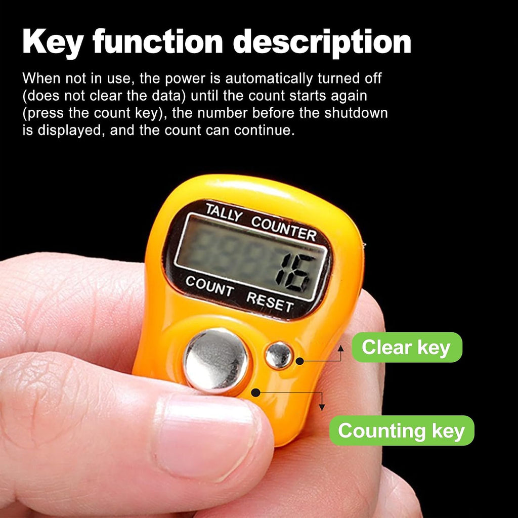 10-Pack Mini LCD Digital Finger Clicker Counter, 5-Digit Handheld