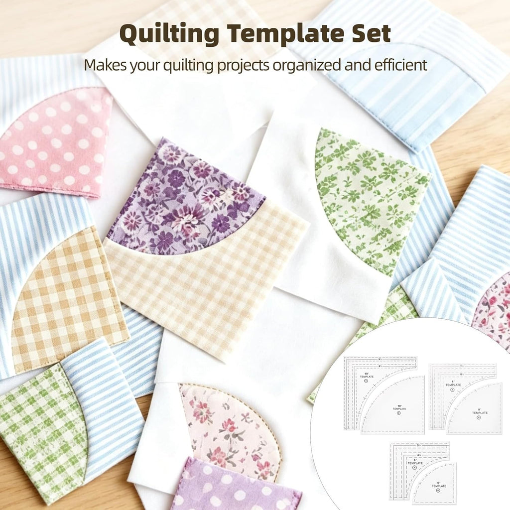 3 Sets Quilting Templates, 6 in 8 in 10 in Acrylic Square Rulers