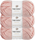 NICEEC 3 Skeins Bulky Acrylic Yarn 360 yds/16oz - Light Pink