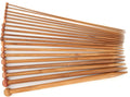KIMISS 36Pcs Single Point Knitting Needles, Bamboo Material