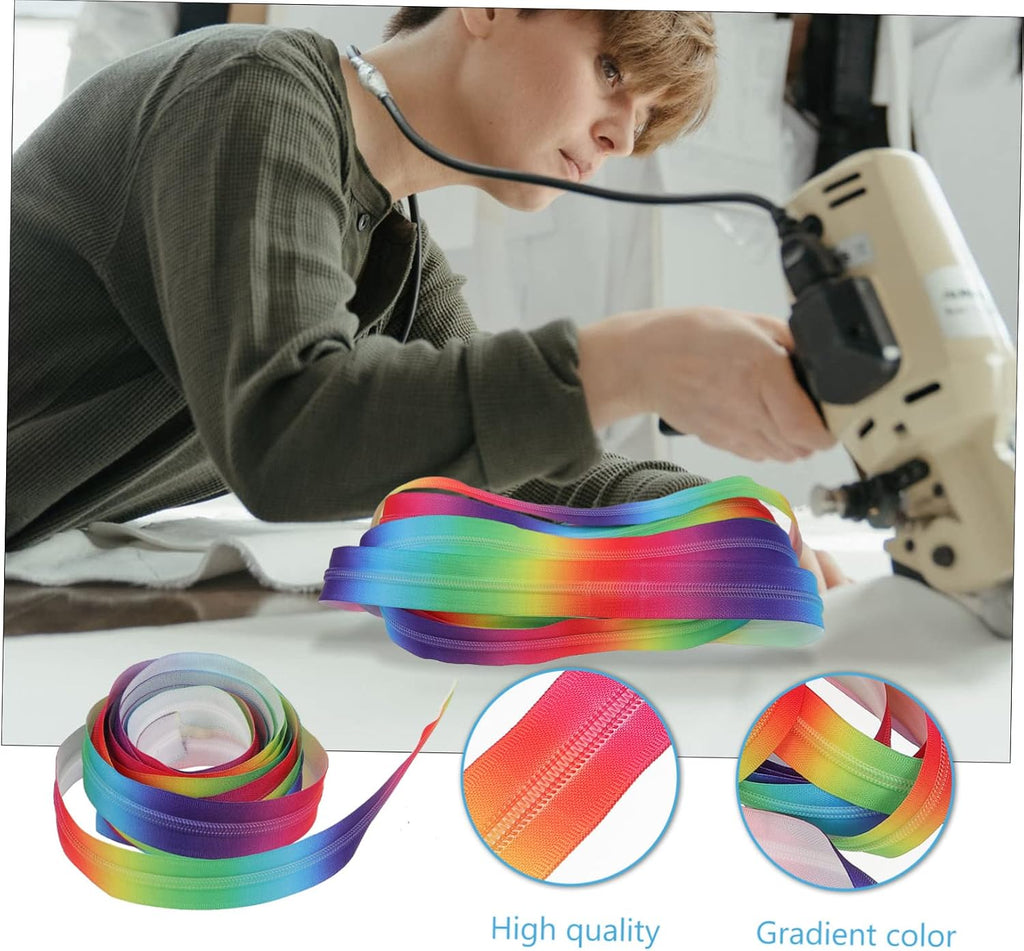 Nylon Coil Long Zipper with Rainbow Color for Sewing Crafts