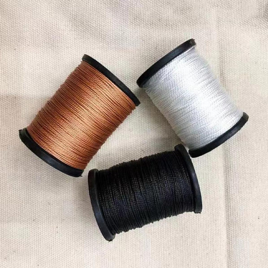 3 Rolls Wax Sewing Thread Black White Brown Bookbinding Cord