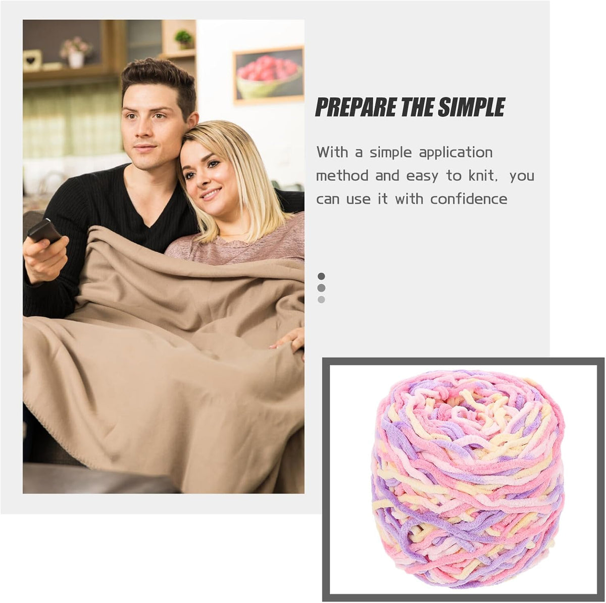 Convenient Crocheting Yarn Polyester Single Strand for DIY Sewing