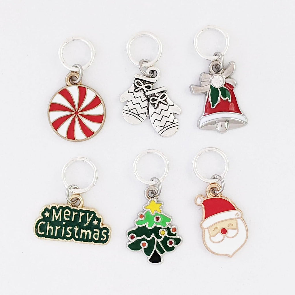 Christmas Holiday Ring Stitch Markers for Knitters, Handmade & Storage