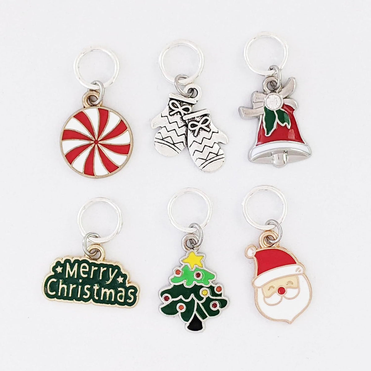 Christmas Holiday Ring Stitch Markers for Knitters, Handmade & Storage