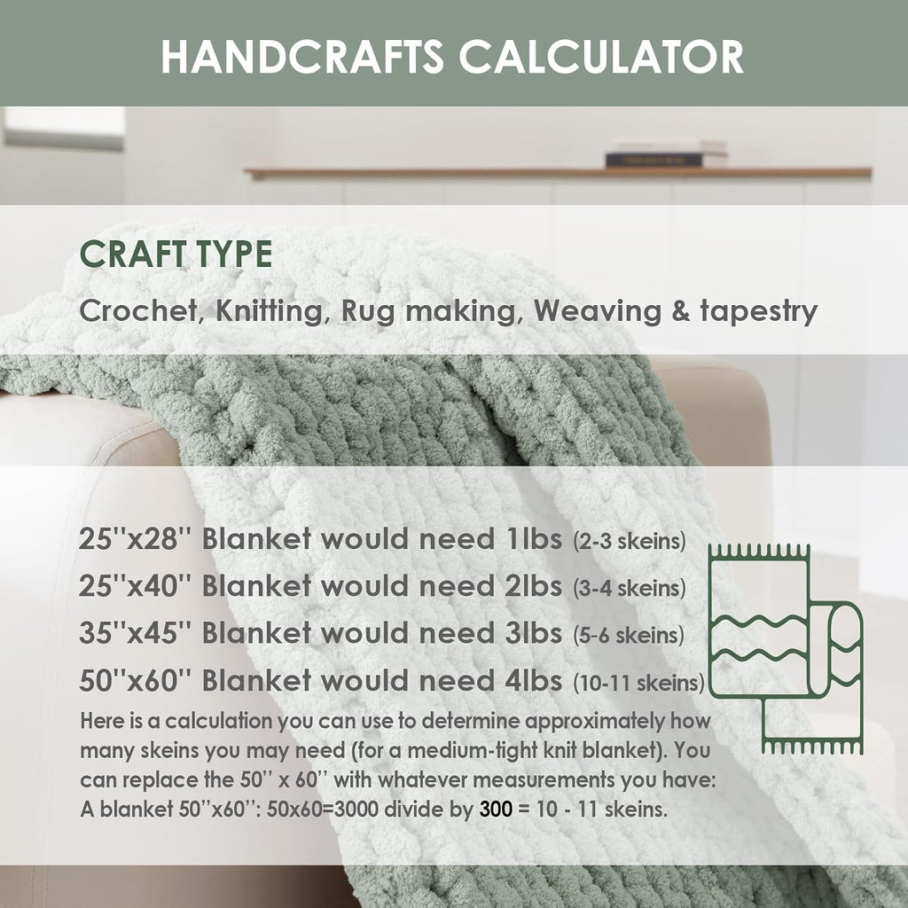 Jumbo Chunky Yarn for Hand Knitting - Super Thick Chenille Chunky Yarn