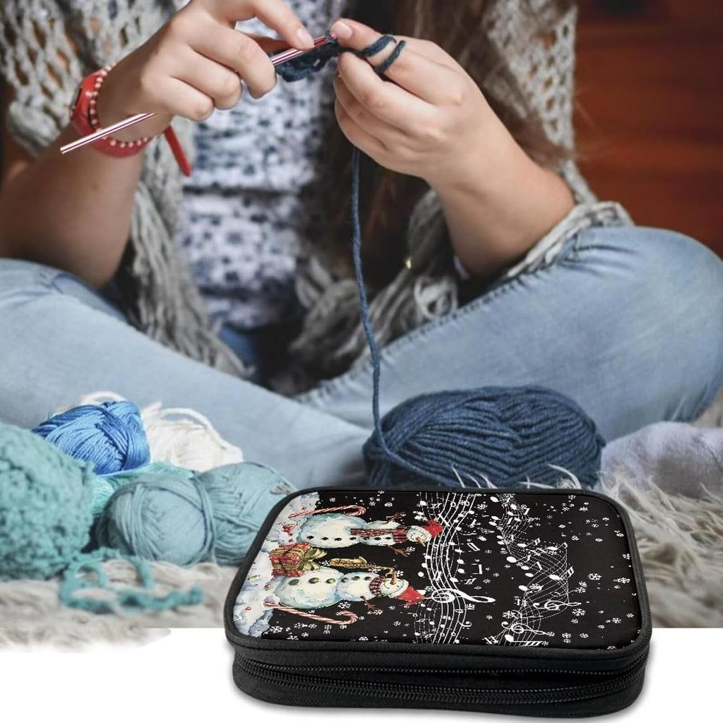 Goronwyfloyd Snowman Notes Crochet Needle Case Crochet Hook Organizer