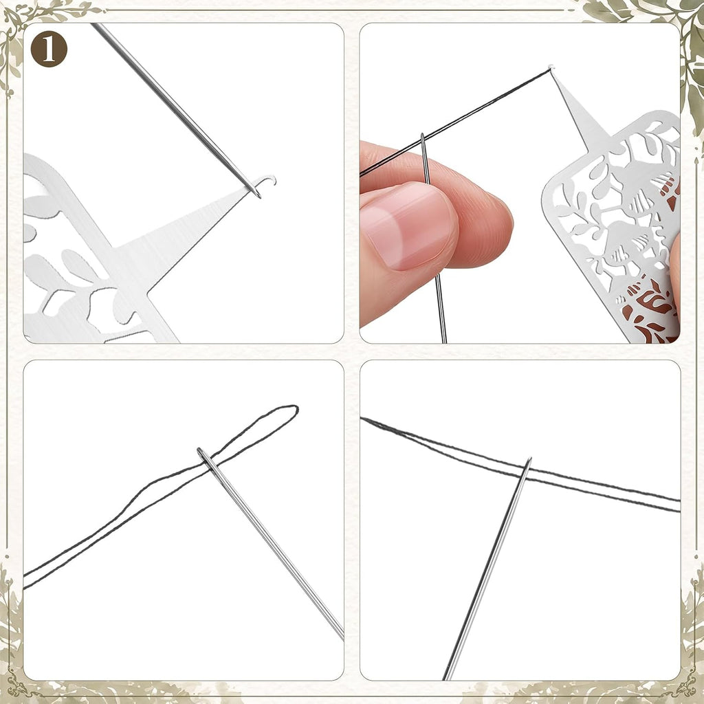 Yuefunny 6 Pcs Woodland Theme Threaders Stainless Steel Needle