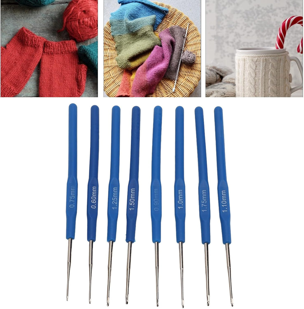 8 Pieces of Crochet Hooks DIY Yarn Weave Tools, Small Sizes 0.6mm to
