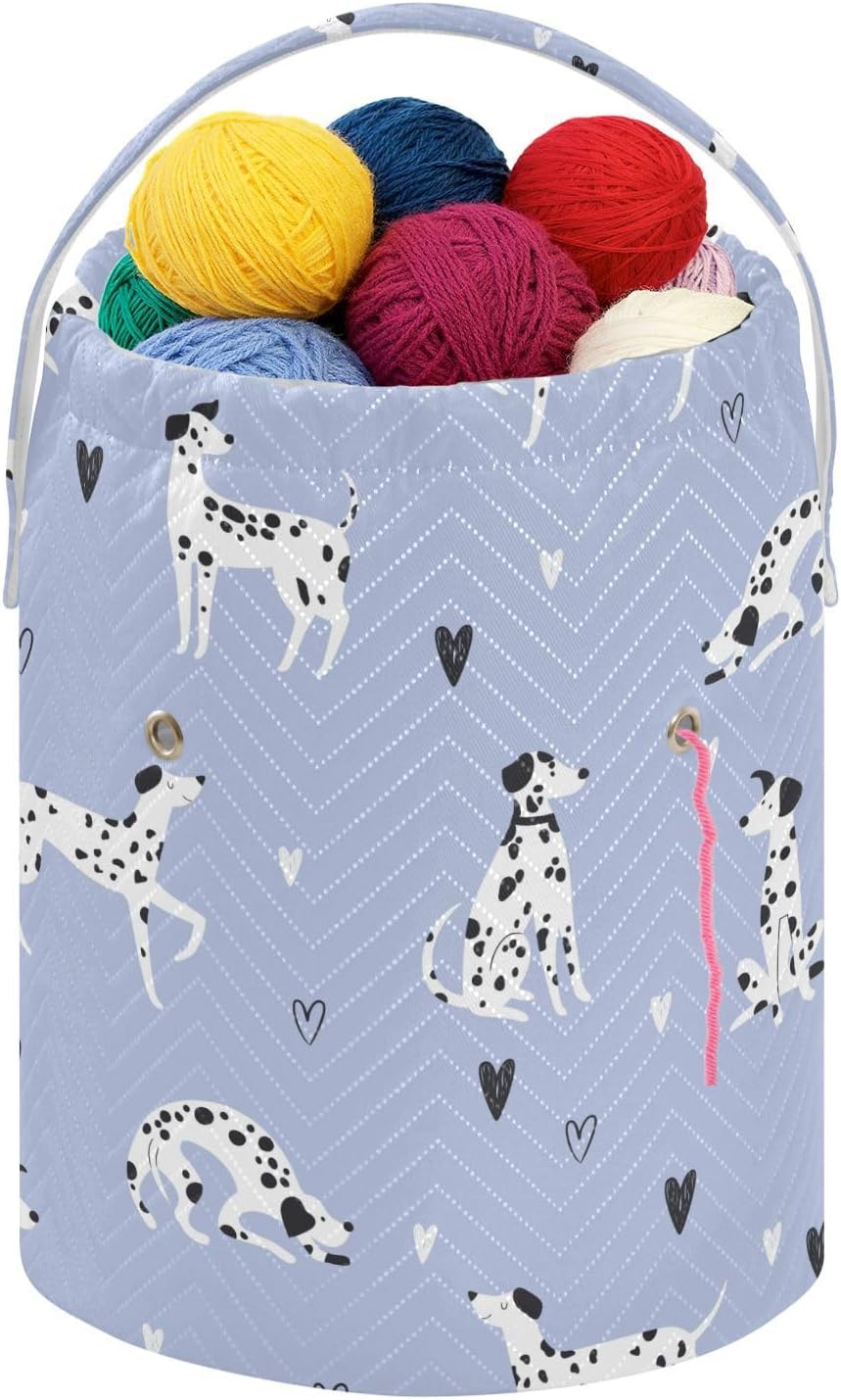 Fustylead Funny Cute Cartoon Dalmatian Dogs and Hearts Knitting Yarn