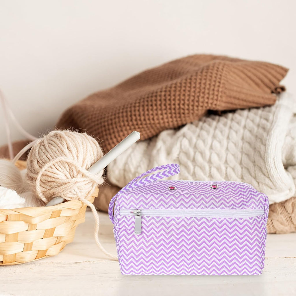 Crochet Project Yarn Bag for Crocheters, Cotton Storage Organizer
