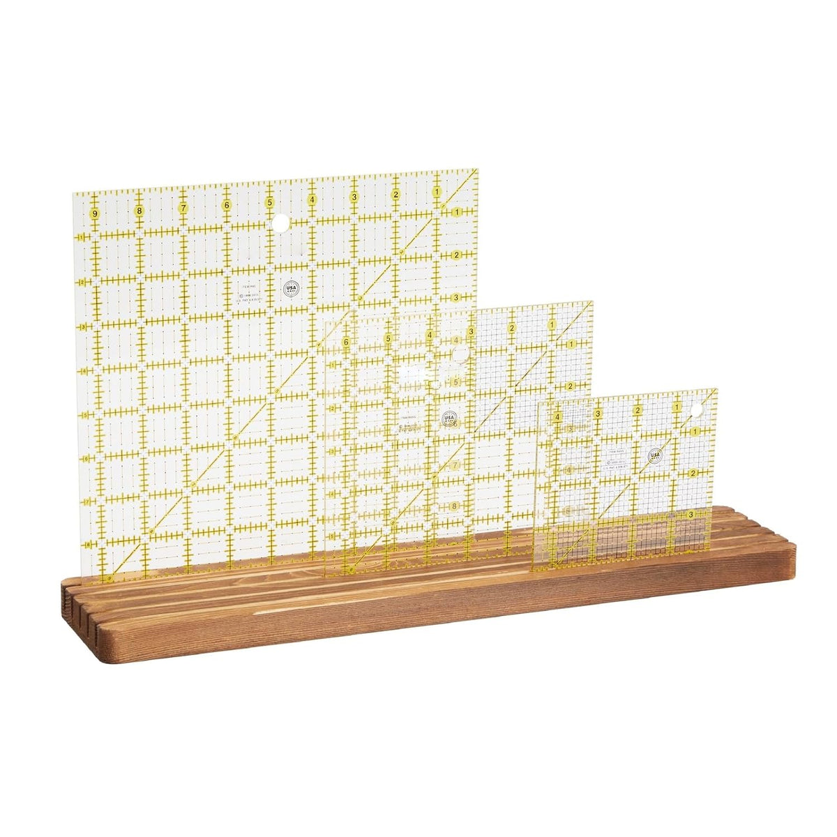 5-Slot Quilt Ruler Holder & Template Holder - 17 x 4 in, Clear Pine