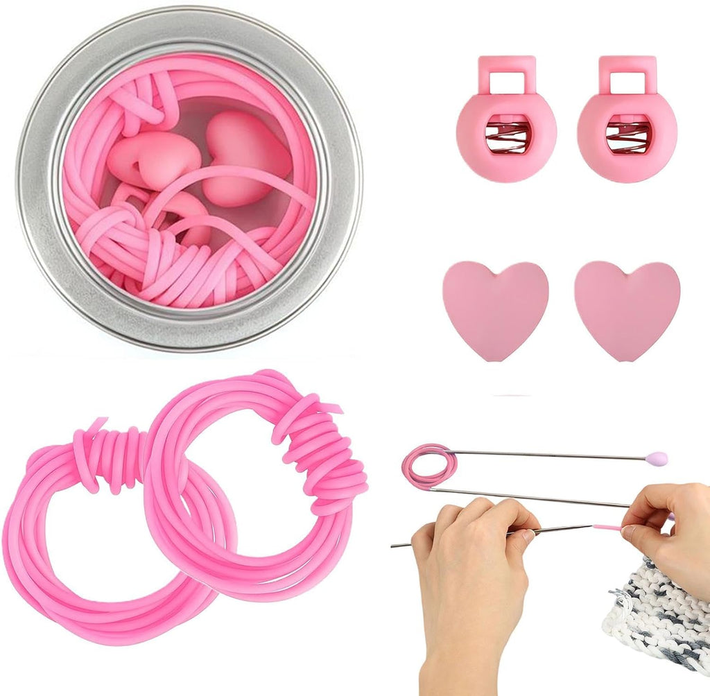 Flexible Knitting Barber Cord, Silicone Hollow Stitches Holders