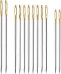 FOCMKEAS 12 Pack 3 Sizes Large Eye Hand Sewing Needles for Upholstery