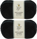 Hobby Lobby Yarn Bee Soft & Sleek Chunky Yarn, 1 Black, Set of 2