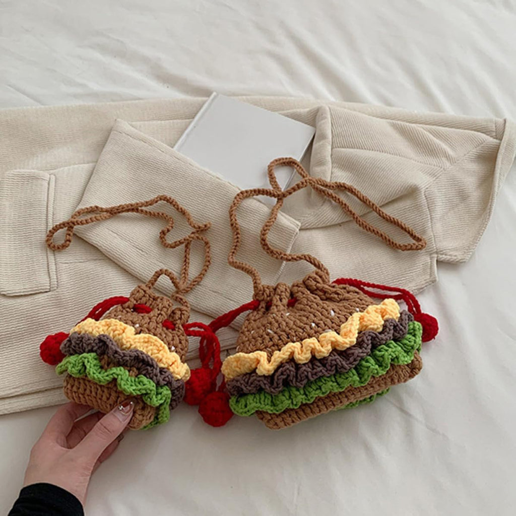 Women’s Knit Drawstring Crossbody Bag for Phone Wallet Lipstick