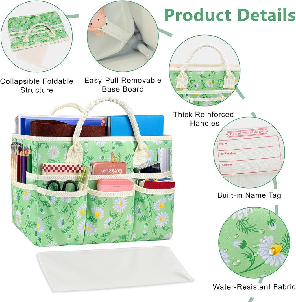 Craft Organizer Tote Bag, Large Art Storage Caddy with Multiple