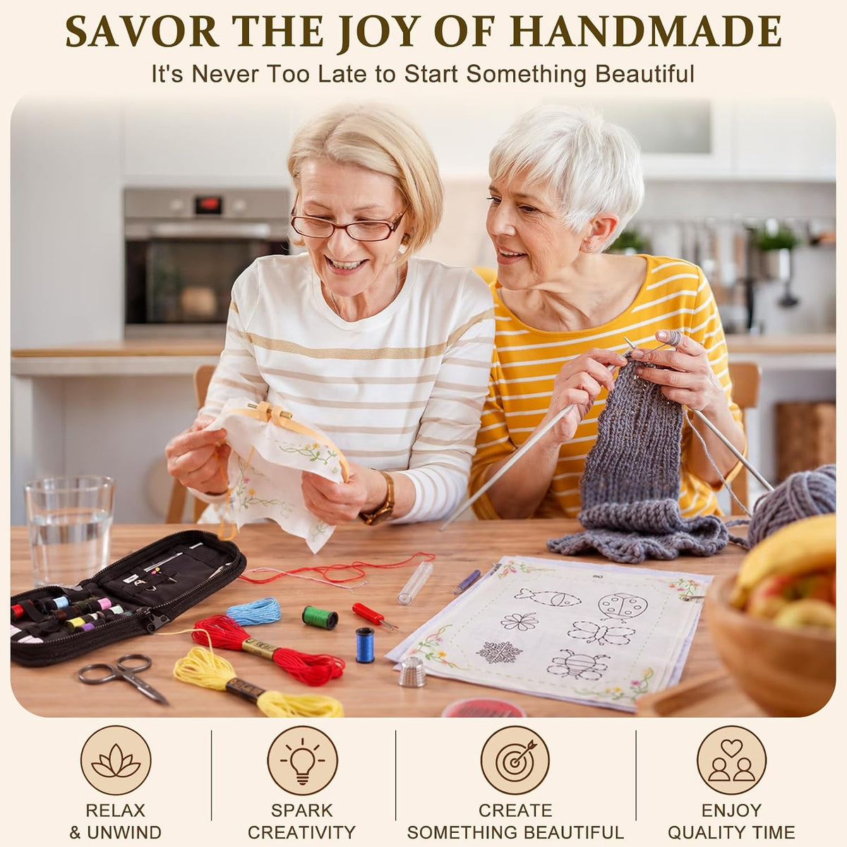DIY Embroidery Stitch Book Kit for Beginners, Easy Embroidery Sampler