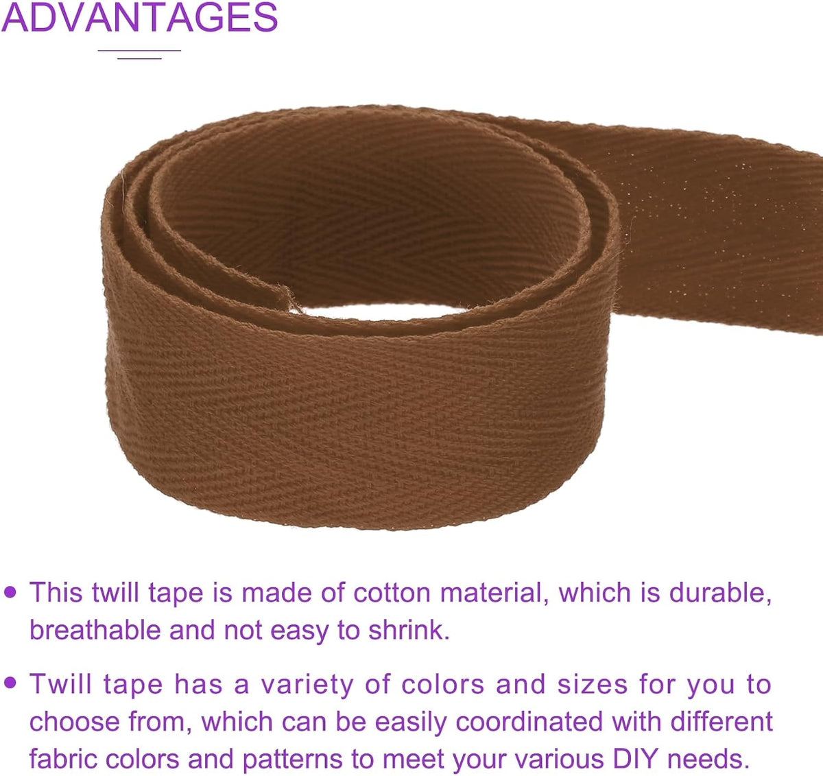 DMiotech 1.2"(3cm) 10 Yards Cotton Twill Tape Cotton Ribbons Bias