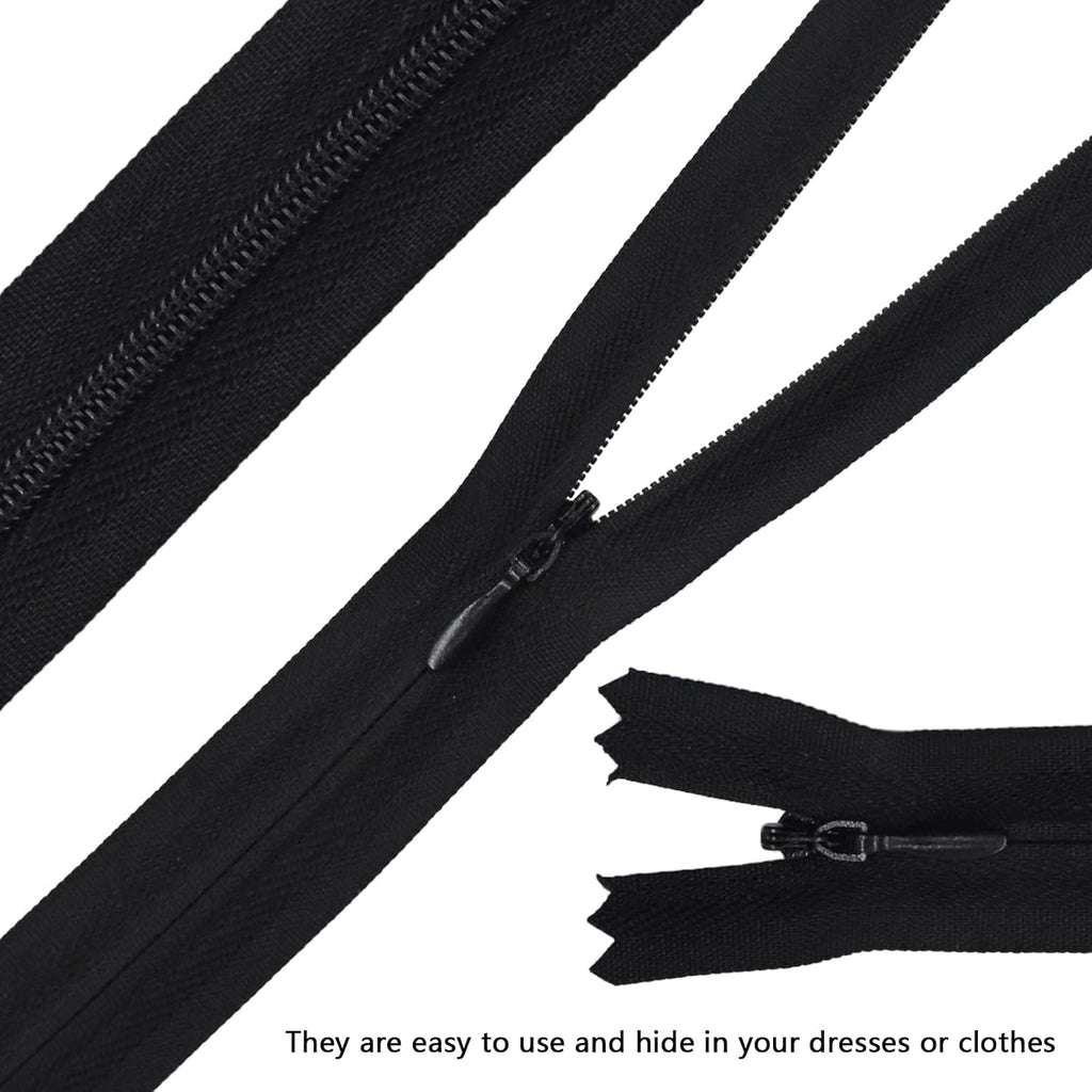 40pcs 21.5 Inch Nylon Invisible Zippers, Bulk Zippers Supplies for