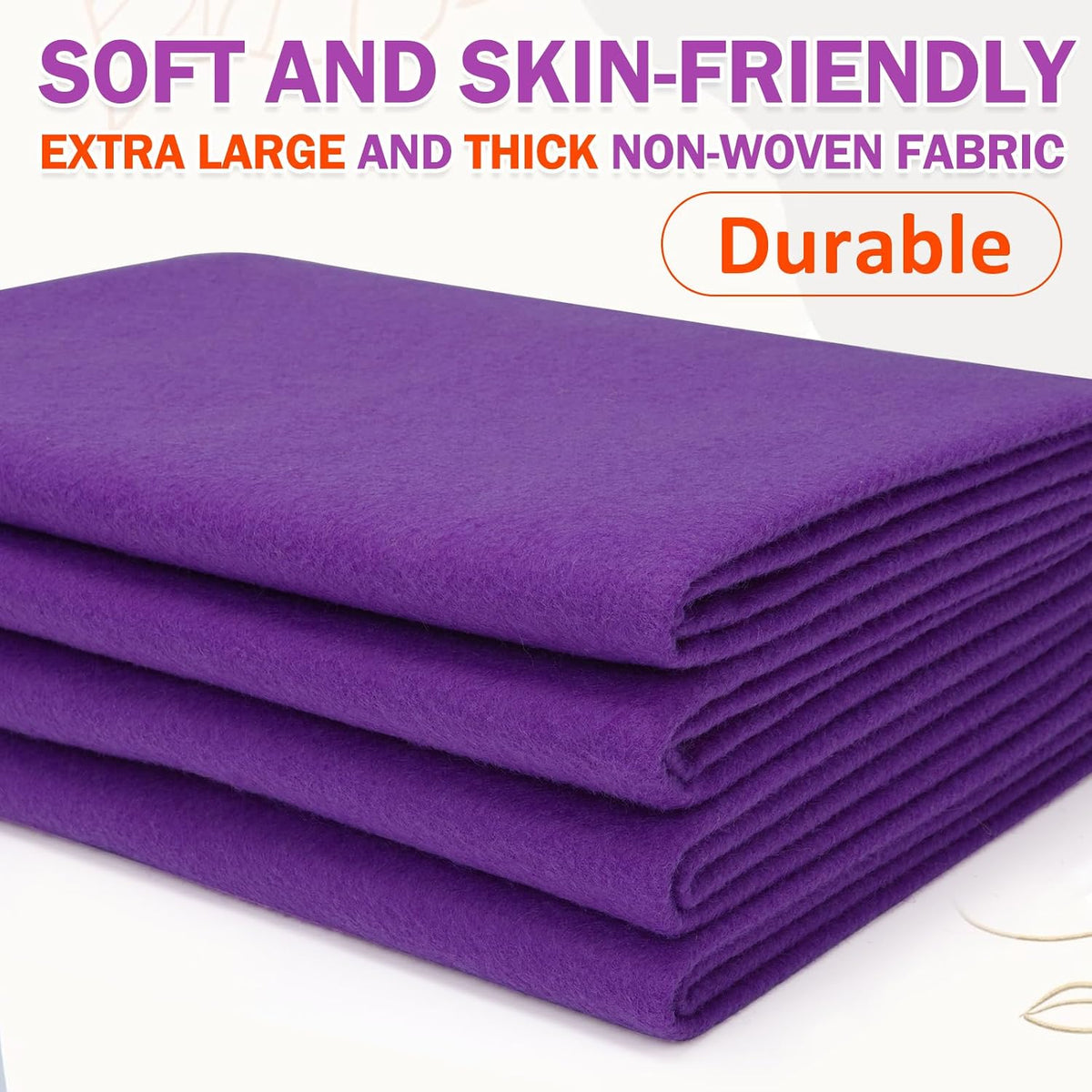 XSEINO Purple Felt Fabric 180" X 36 "(5 Square Yards), 1.4 mm Thick