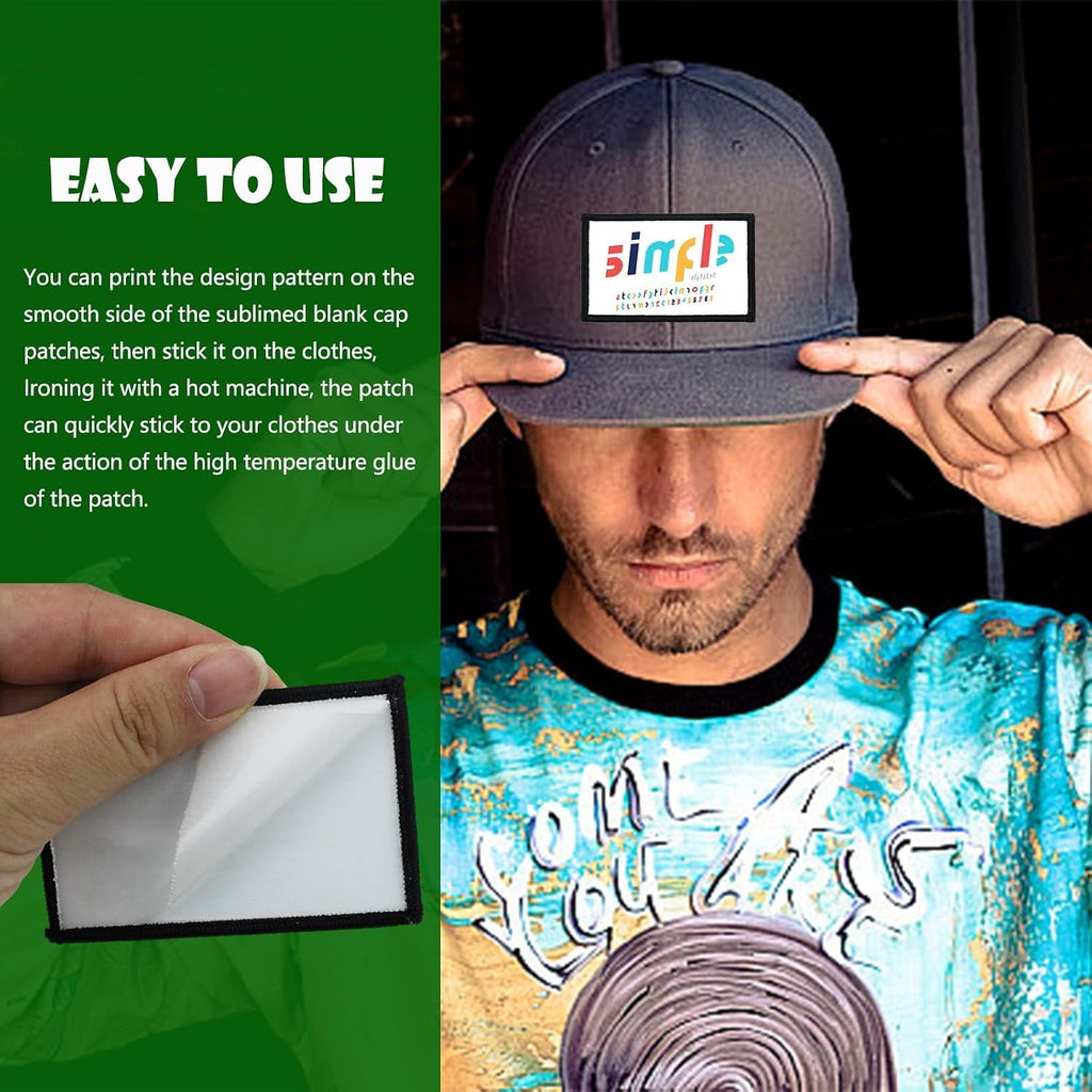 20 Pieces Sublimation Hot Press Blank Patch Printed Hat Embroidery