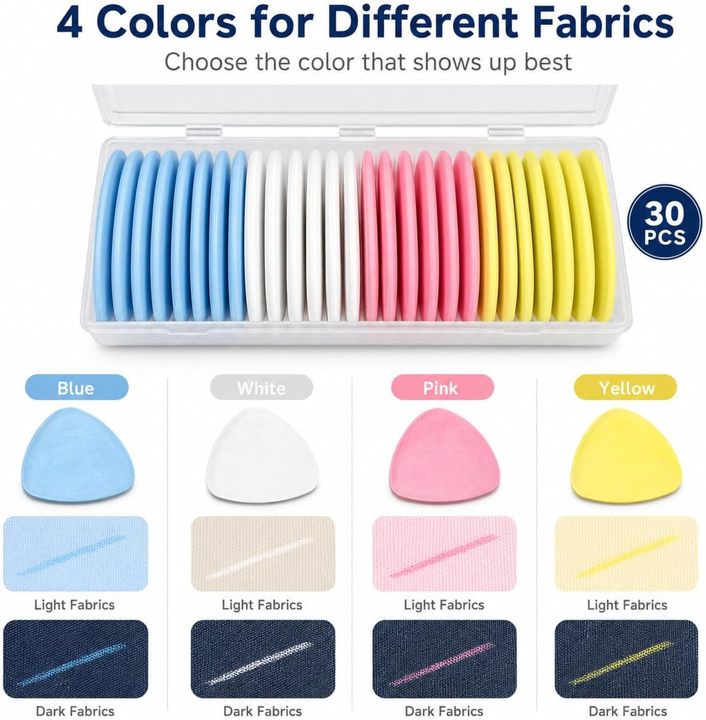 10 Pack Tailors Chalk 4-Color Triangle Fabric Chalk for Sewing