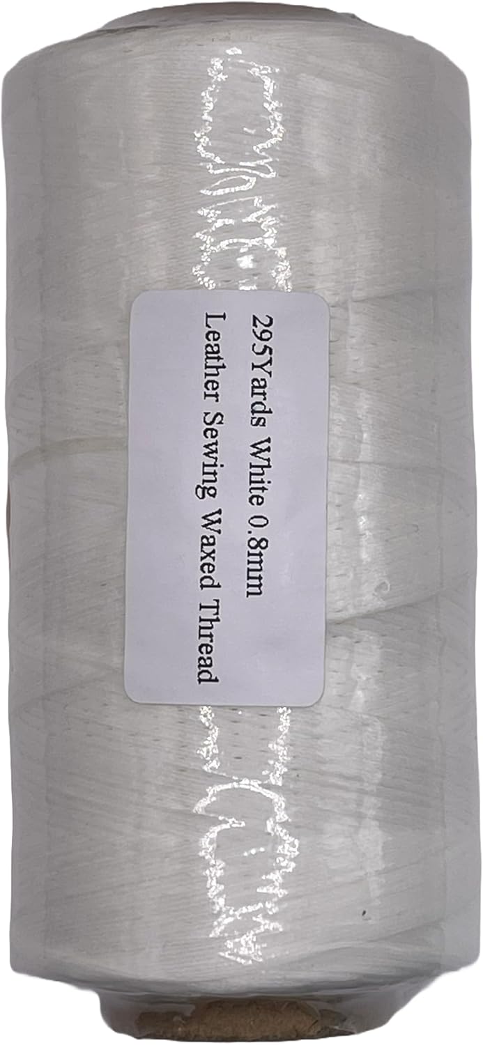 Flat Waxed Leather Sewing Threads, 100% Polyester 150D/0.8mm, 295yds