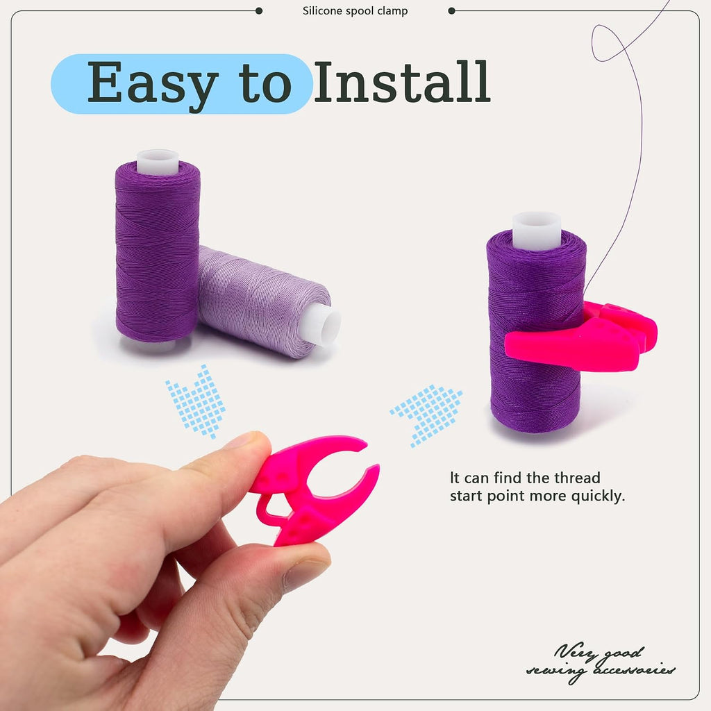 100pcs 4 Colors Silicone Sewing Bobbin Holder Clips