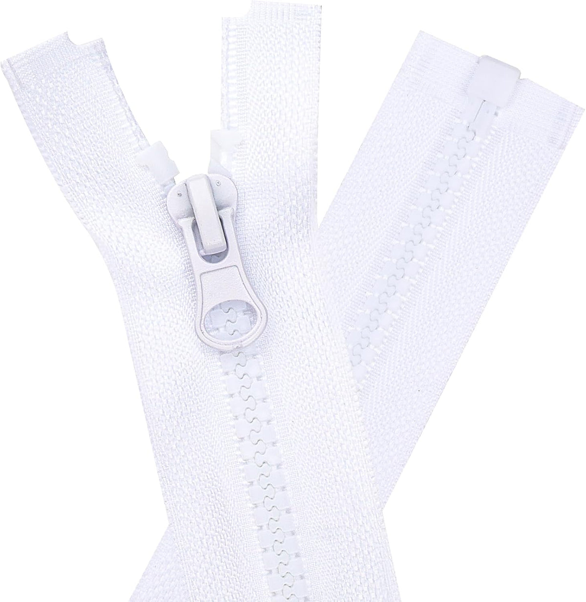 Separating Zippers for Sewing, DOITEM 60cm / 24 Inch White Zipper