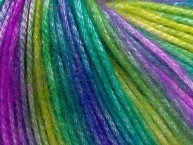 Lilac, Green Shades, Purple, Teal Picasso Fuzzy with Subtle Sheen