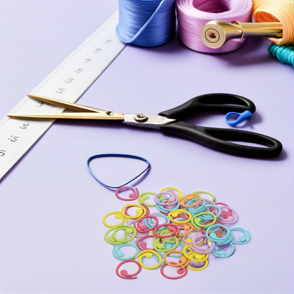 50pcs Copper Spiral Split Ring Stitch Markers for Knitting