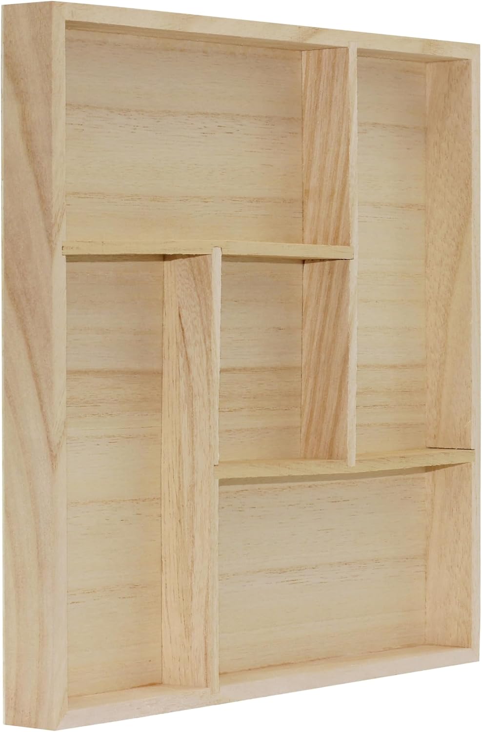 5 Section Wooden Trays – 10" × 10" Square Organizers with Compartments