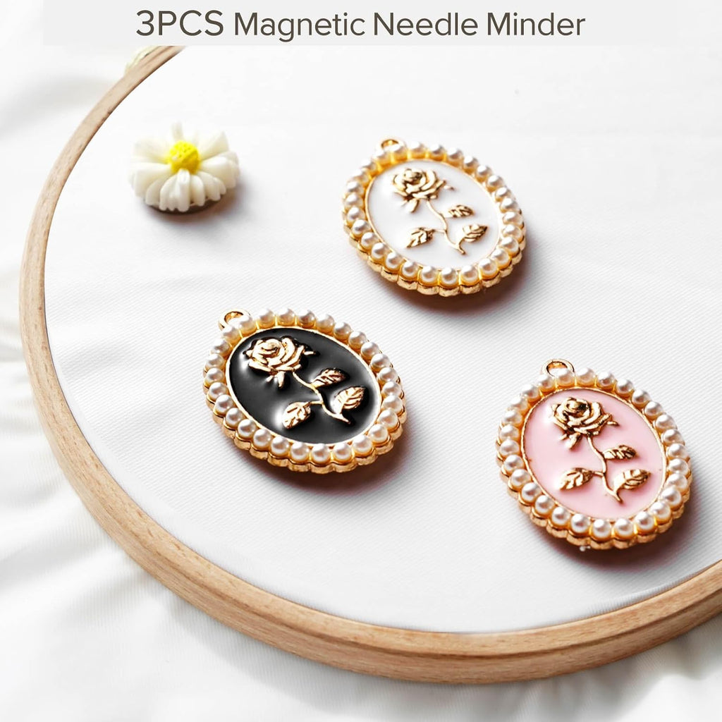 Needle Minder for Embroidery, 3pcs Magnetic Needle Keeper for Cross