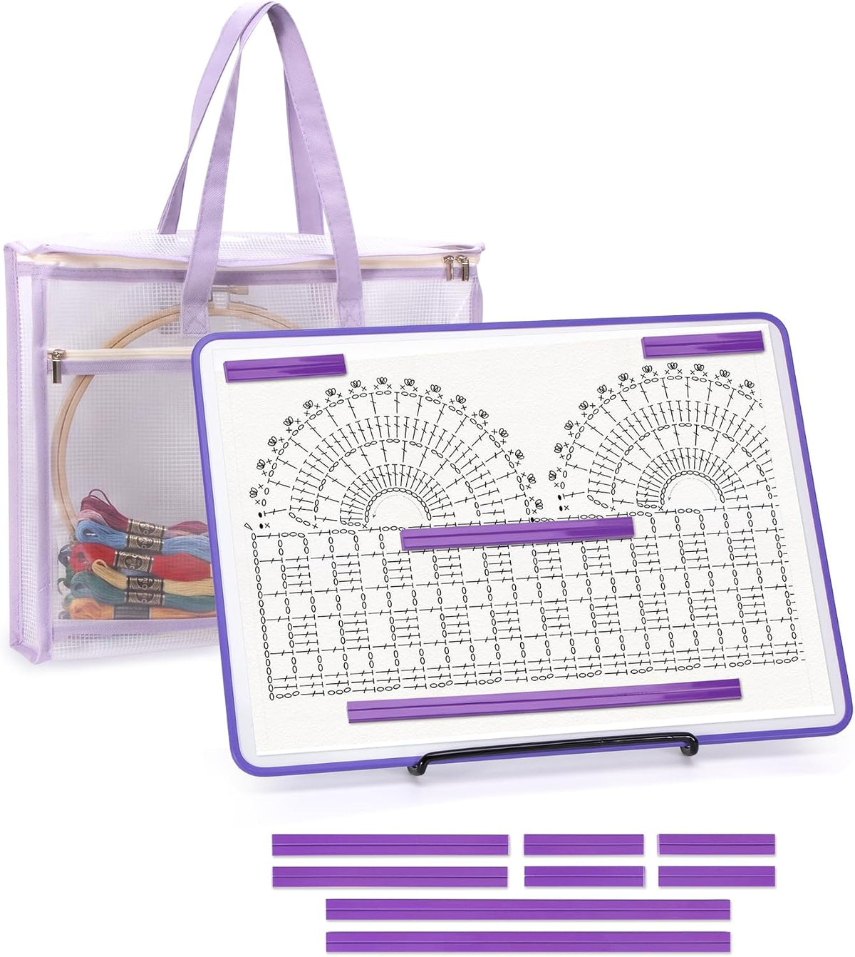 Cross Stitch Pattern Holder & Sew Project Bag with 8 Replacement