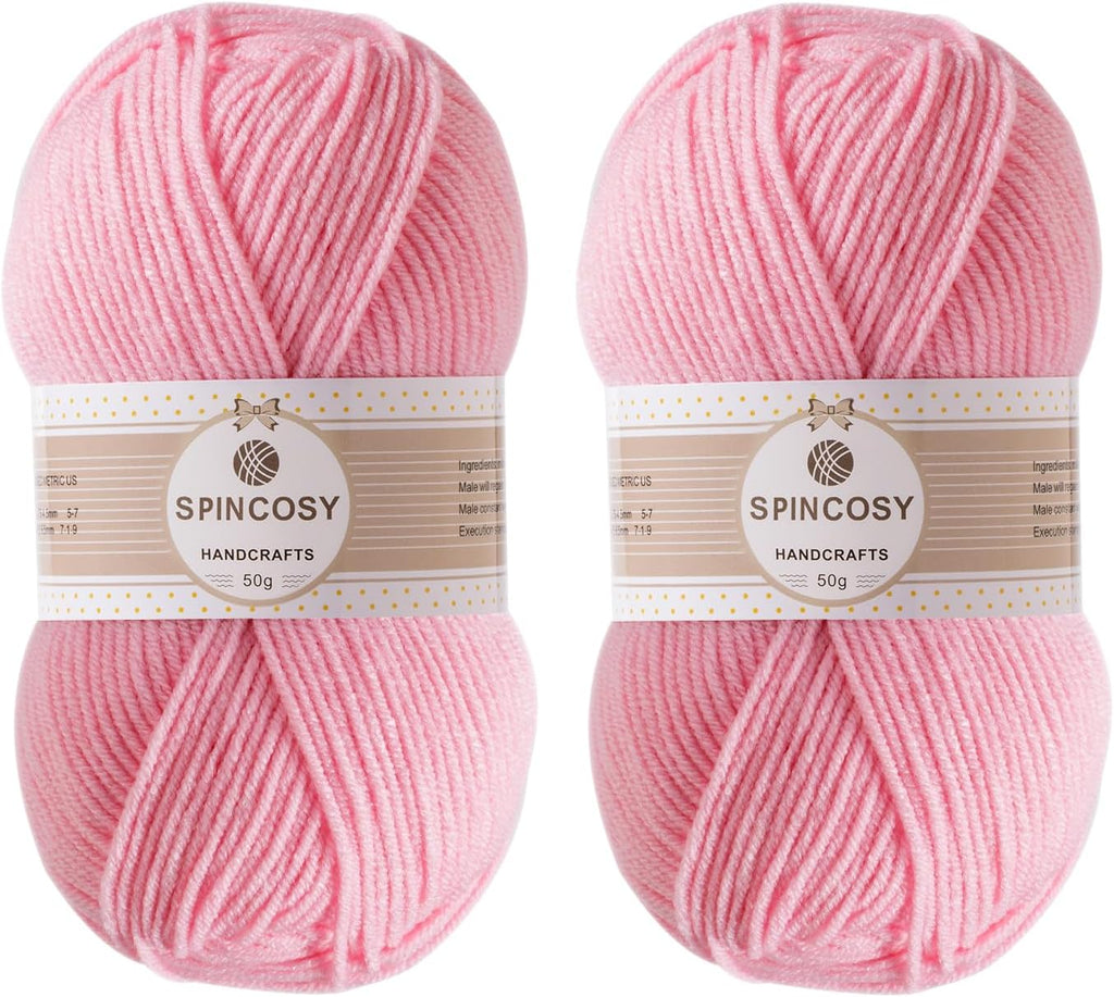 2 Pcs Crochet Yarn, Feels Soft 280 Yards Assorted Colors 4ply Acrylic