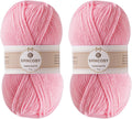 2 Pcs Crochet Yarn, Feels Soft 280 Yards Assorted Colors 4ply Acrylic